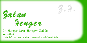 zalan henger business card